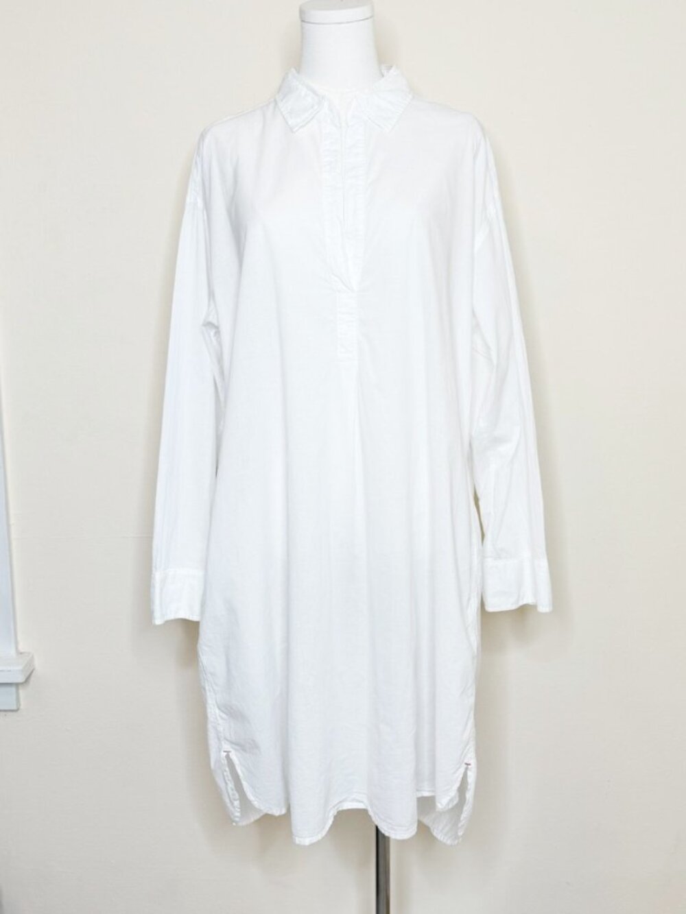 Xírena Blayke White Cotton Poplin Tunic Shirt Dress Size L - Picture 13 of 14